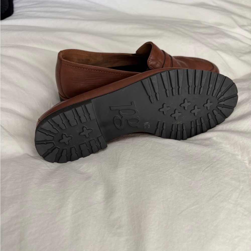 Paul Green Brown Leather Loafers - Picture 2 of 3